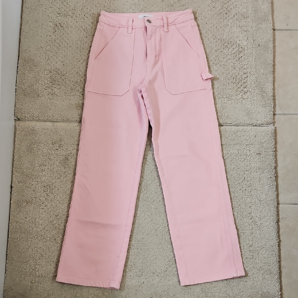 Just Black Denim JBD High Rise Pink Utility Jeans Size 26 - Picture 2 of 7